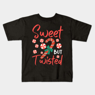 Sweet But Twisted Candy Cane Christmas Aesthetic Kids T-Shirt