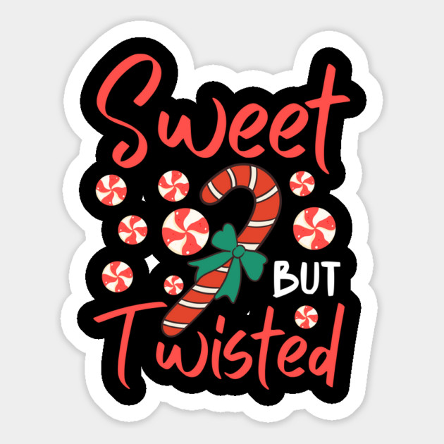 Sweet But Twisted Candy Cane Christmas Aesthetic Magnet by Creatifly Graphic Tees