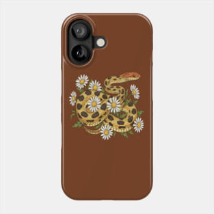 Fox Snake with Wild Daisies Illustration Phone Case