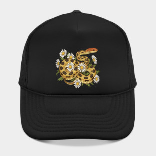 Fox Snake with Wild Daisies Illustration Hat