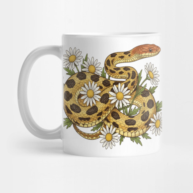 Fox Snake with Wild Daisies Illustration by BirdsnStuff