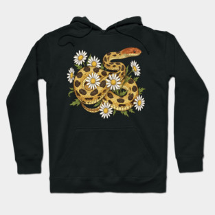 Fox Snake with Wild Daisies Illustration Hoodie