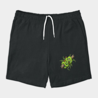 Green Cat Snake with Fern Botanical Art Shorts