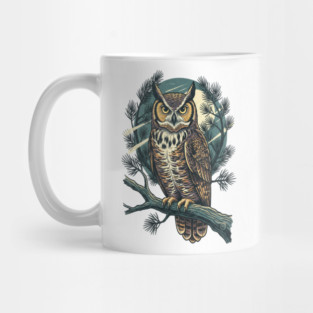 Great Horned Owl with Twilight Pines Mug