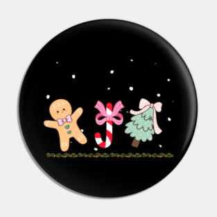 Cute Gingerbread and Candy Cane Christmas Tree Pin