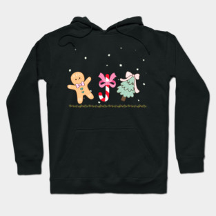 Cute Gingerbread and Candy Cane Christmas Tree Hoodie