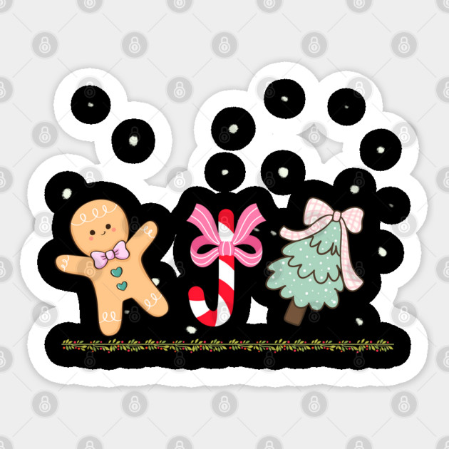 Cute Gingerbread and Candy Cane Christmas Tree Sticker by Creatifly Graphic Tees