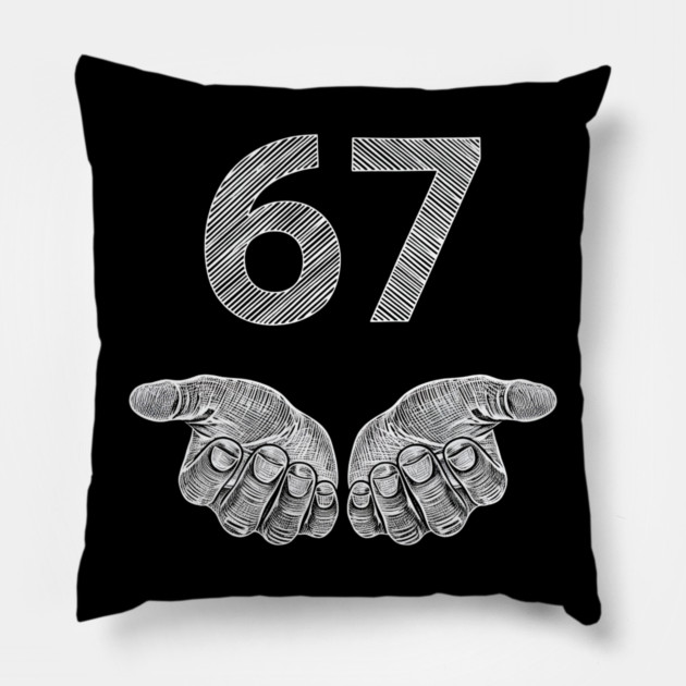 Funny Six Seven 6 7 Meme Gen Alpha Slang 6 7 Hands Pillow by ArtistTee ⭐⭐⭐⭐⭐