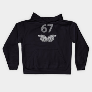 Funny Six Seven 6 7 Meme Gen Alpha Slang 6 7 Hands Kids Hoodie