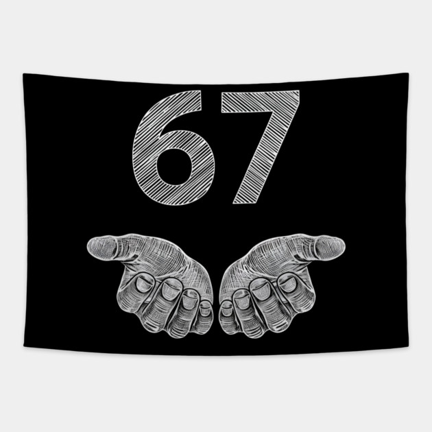 Funny Six Seven 6 7 Meme Gen Alpha Slang 6 7 Hands Tapestry by ArtistTee ⭐⭐⭐⭐⭐