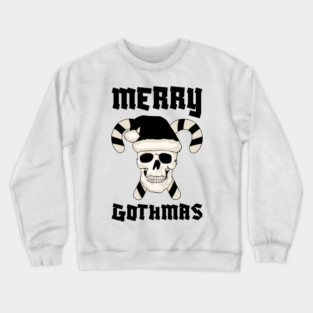 Skull Santa with Candy Cane Horns Crewneck Sweatshirt