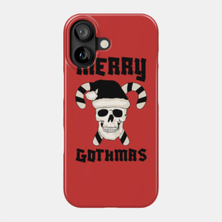 Skull Santa with Candy Cane Horns Phone Case