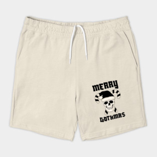 Skull Santa with Candy Cane Horns Shorts