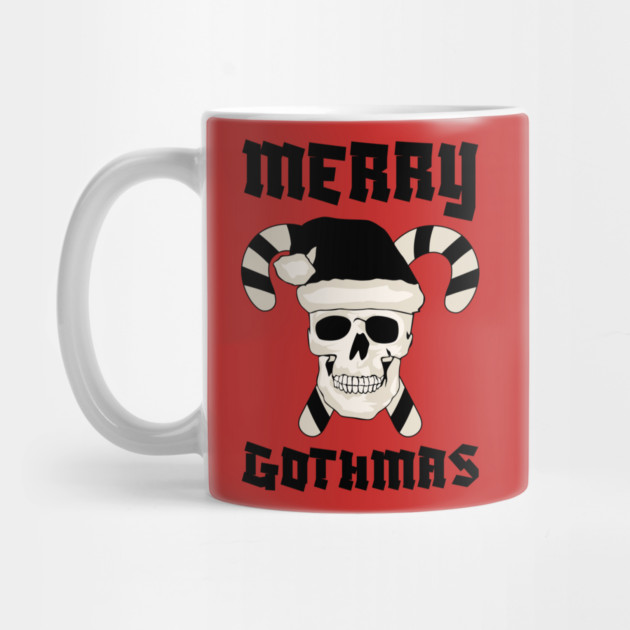 Skull Santa with Candy Cane Horns by Creatifly Graphic Tees