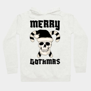 Skull Santa with Candy Cane Horns Hoodie