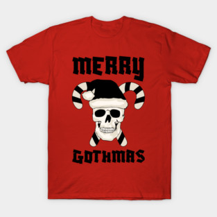 Skull Santa with Candy Cane Horns T-Shirt