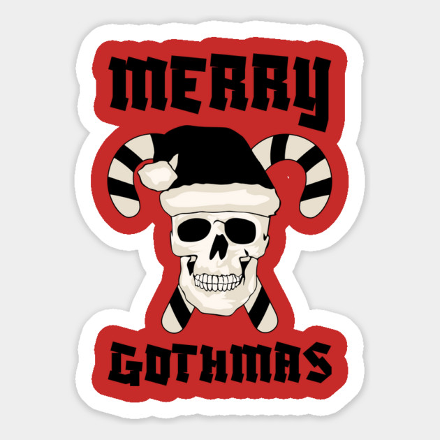 Skull Santa with Candy Cane Horns Magnet by Creatifly Graphic Tees