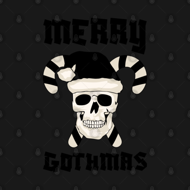 Skull Santa with Candy Cane Horns by Creatifly Graphic Tees