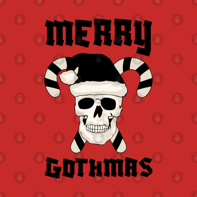 Skull Santa with Candy Cane Horns by Creatifly Graphic Tees