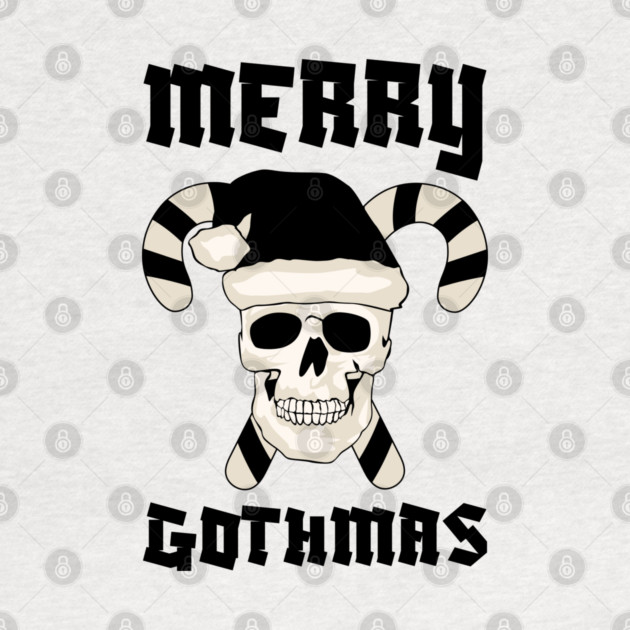 Skull Santa with Candy Cane Horns by Creatifly Graphic Tees