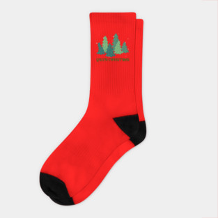 Green Christmas Trees Socks