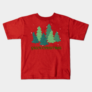 Green Christmas Trees Kids T-Shirt