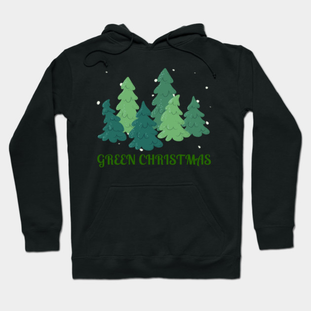 Green Christmas Trees Hoodie by Creatifly Graphic Tees