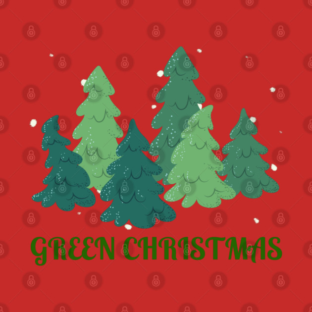 Green Christmas Trees by Creatifly Graphic Tees