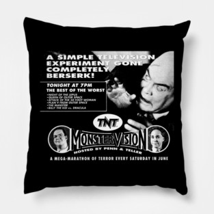 Monster Vision TV Horror Marathon Film Festival Pillow