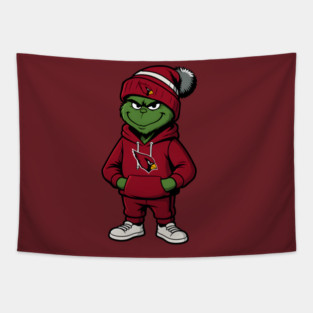Grinch Arizona Cardinals Christmas Football Lovers Tapestry