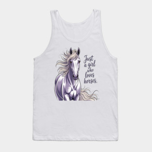 Horse Just a Girl Who Loves Horseback Riding Equestrian Farm Tank Top