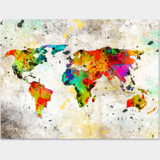 World map Posters and Art