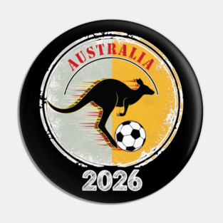 Vintage Style Kangaroo Football Australia 2026 Cup Fans Pin