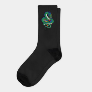 Rubik's Cube Luck Dragon Socks