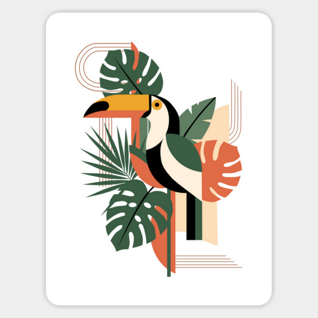 Geometric Bauhaus Toucan Magnet by Designed By Marty