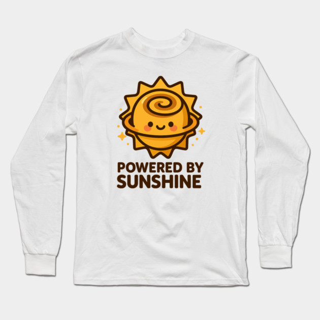 Powered by Sunshine – Cosmo Bites Kawaii Sun Bun Dessert Design Long Sleeve T-Shirt by Anne Lee