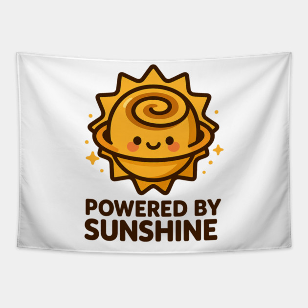 Powered by Sunshine – Cosmo Bites Kawaii Sun Bun Dessert Design Tapestry by Anne Lee