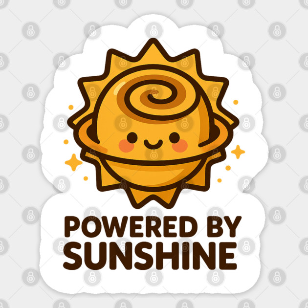 Powered by Sunshine – Cosmo Bites Kawaii Sun Bun Dessert Design Sticker by Anne Lee