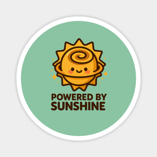 Powered by Sunshine – Cosmo Bites Kawaii Sun Bun Dessert Design Magnet by Anne Lee