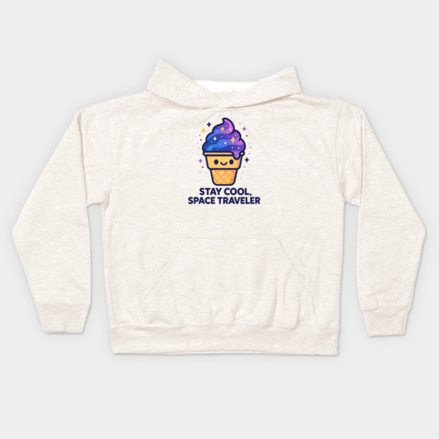 Stay Cool Space Traveler – Cosmo Bites Kawaii Galaxy Ice Cream Design Kids Hoodie by Anne Lee