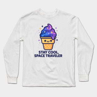 Stay Cool Space Traveler – Cosmo Bites Kawaii Galaxy Ice Cream Design Long Sleeve T-Shirt