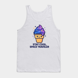 Stay Cool Space Traveler – Cosmo Bites Kawaii Galaxy Ice Cream Design Tank Top