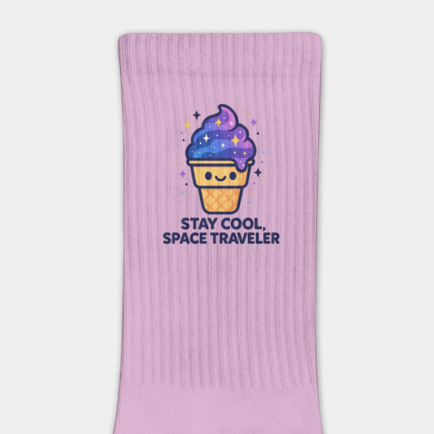 Stay Cool Space Traveler – Cosmo Bites Kawaii Galaxy Ice Cream Design by Anne Lee