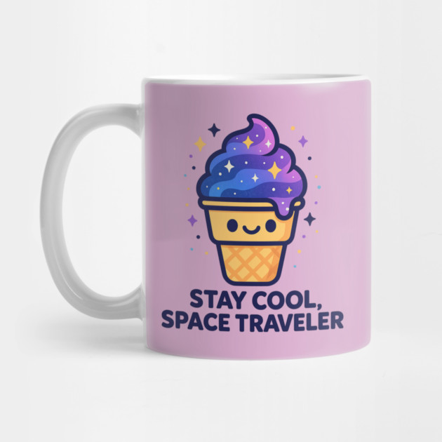 Stay Cool Space Traveler – Cosmo Bites Kawaii Galaxy Ice Cream Design by Anne Lee