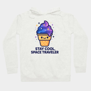 Stay Cool Space Traveler – Cosmo Bites Kawaii Galaxy Ice Cream Design Hoodie