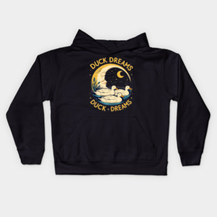 Quirky Duck Dreams Retro Design Kids Hoodie