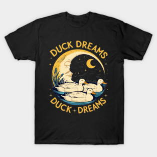 Quirky Duck Dreams Retro Design T-Shirt