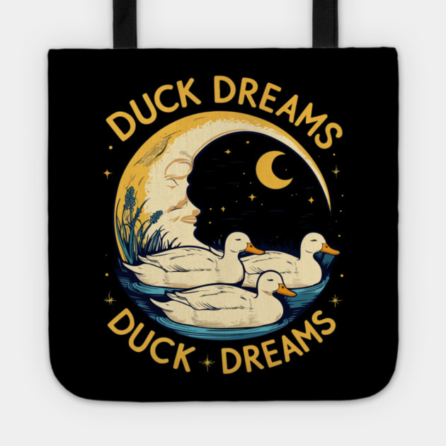 Quirky Duck Dreams Retro Design Tote by Urbanprint
