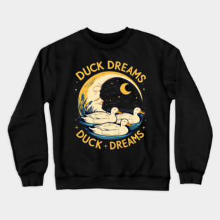 Quirky Duck Dreams Retro Design Crewneck Sweatshirt