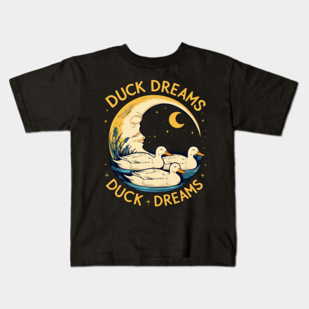 Quirky Duck Dreams Retro Design Kids T-Shirt by Urbanprint